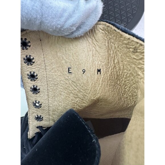 Spiegel Black Velvet Boots Military Tie Ankle Sz 9M - Picture 7 of 7